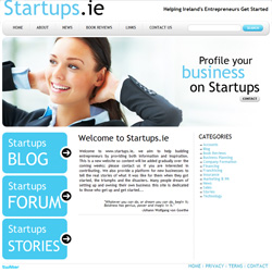 Startups.ie website. Template implementation for new Startups.ie company website. Custom wordpress blog theme and phpBB forum theme/skin to match the main site design. Twitter account integration.